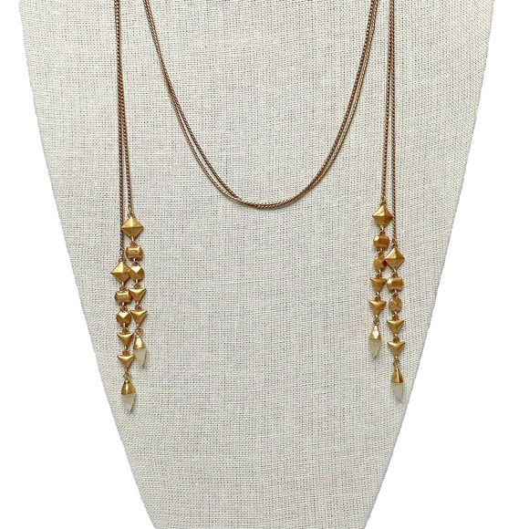 Stella & Dot Gold Long Necklace - Picture 4 of 8